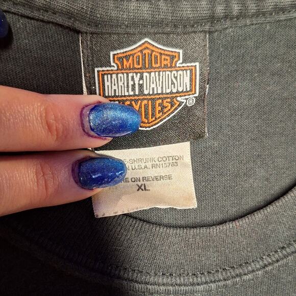 Harley Davidson vintage double sided graphic tee Mens XL Y2K drink splash desert - Picture 4 of 6